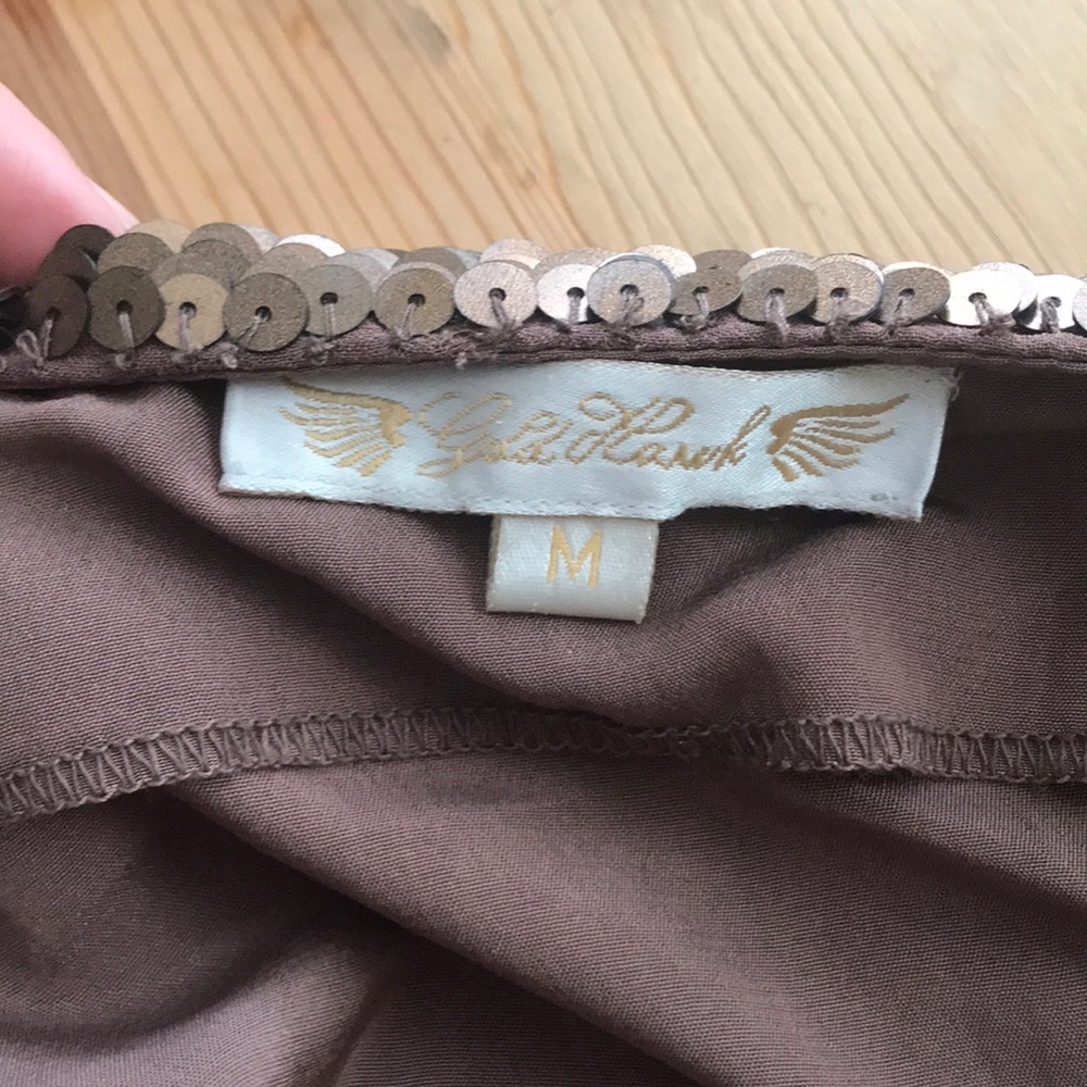 Gold Hawk Ruffle Sequin Skirt - Picture 3 of 7